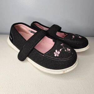 Spenco Medical Corp. Womens Mary Janes Felt/Adjustable Strap/Embroidered Sz 6W